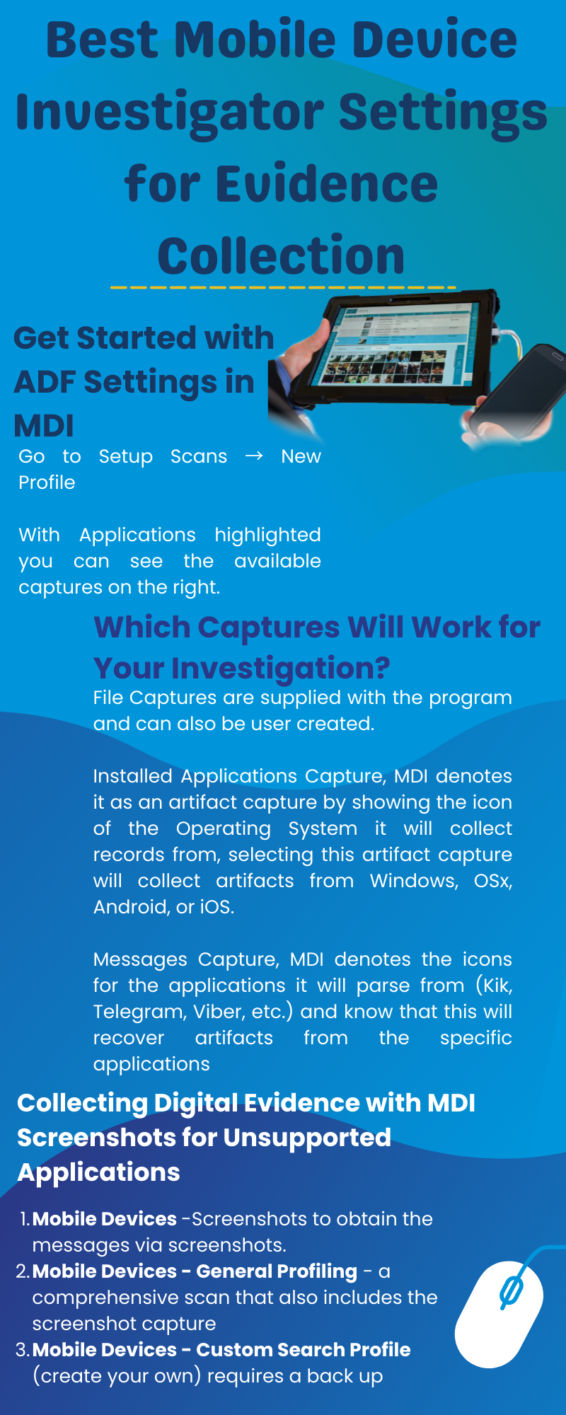 Best Mobile Device Investigator Settings for Evidence Collection